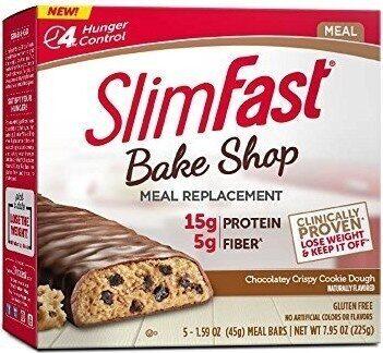 SlimFast Chocolatey Crispy Cookie Dough Meal Bar package front
