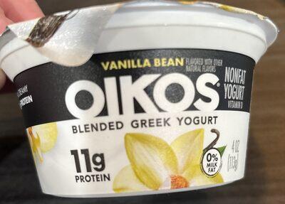 Oikos Vanilla Bean Blended Greek Yogurt package front