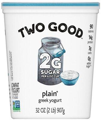 Two Good Plain Greek Lowfat Yogurt package front