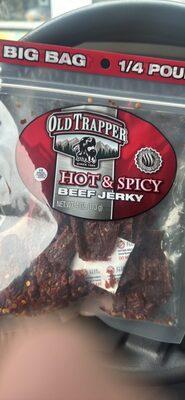 Old Trapper Hot & Spicy Beef Jerky package front