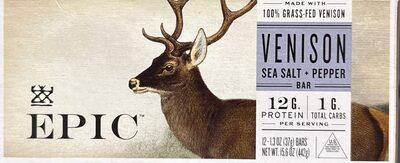 Epic Venison Sea Salt & Pepper Bar package front