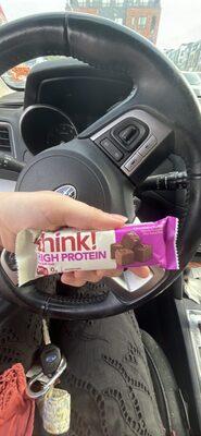 think! Chocolate Fudge High Protein Bar package front