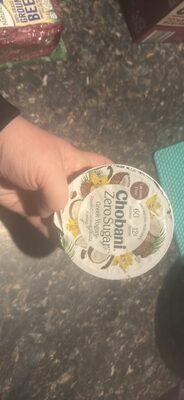 Chobani Zero Sugar Toasted Coconut Vanilla Greek Yogurt package front
