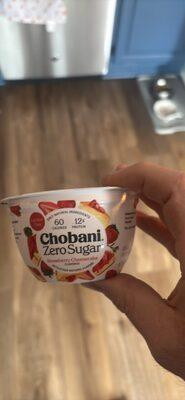 Chobani Zero Sugar Strawberry Cheesecake Yogurt package front