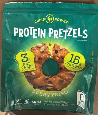 Crisp Power Everything Protein Pretzels package front