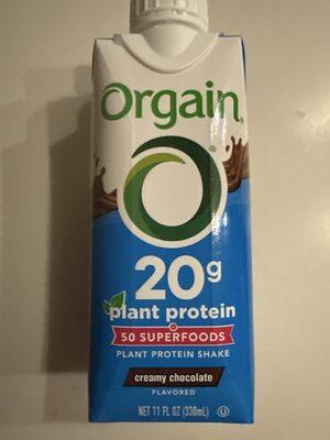 Orgain Plant Protein Shake Creamy Chocolate package front