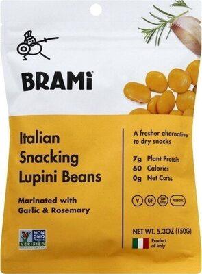 Brami Garlic & Rosemary Lupini Beans package front